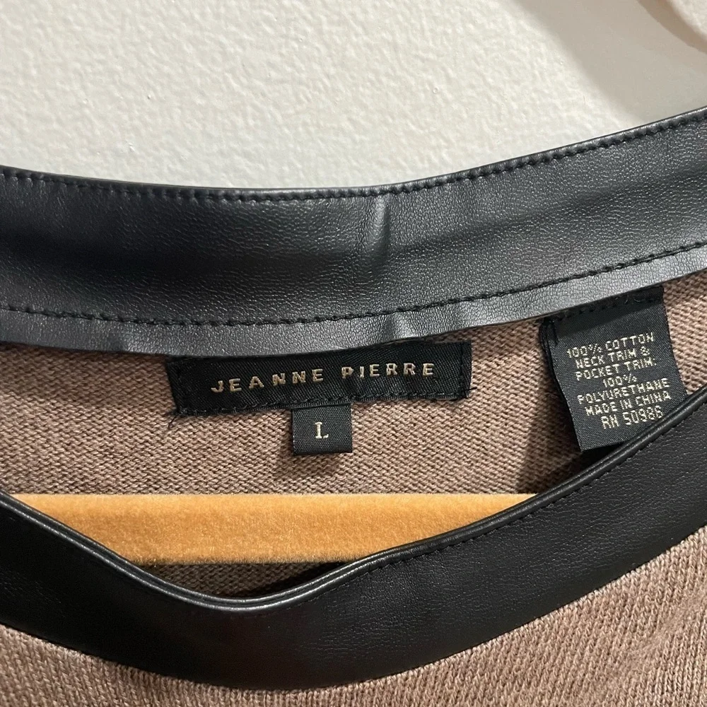 JEANNE PIERRE Brown Sweater with Black Details